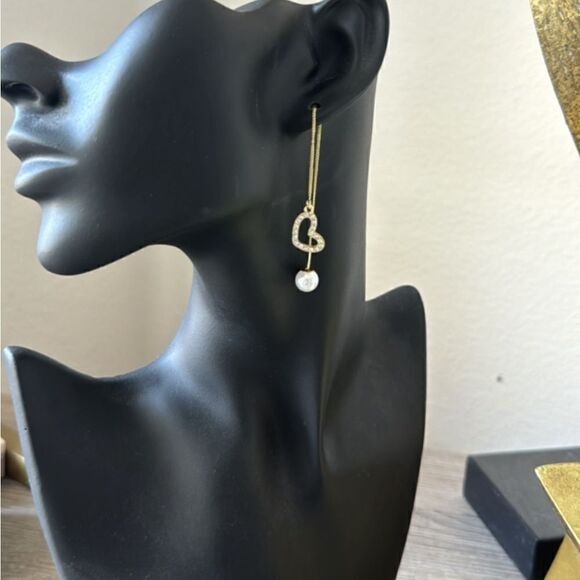 Bohemian heart drop earrings A764 - Picture 3 of 3